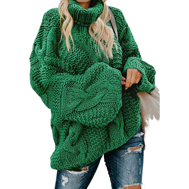 Women's Off Shoulder Long Sleeve V-Neck Ribbed Cable Pullover Sweaters Loose Fitting Jumper Tops