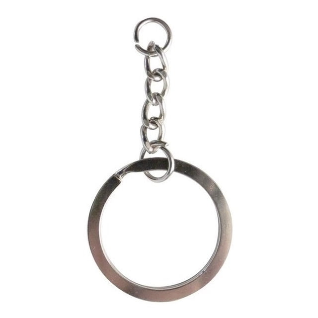Llavero Argolla Con Cadena De Acero OBI 100 Piezas