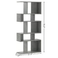 thumbnail image 3 of Gymax 2 PCS 5 Cubes Ladder Shelf Freestanding Bookshelf Display Rack Bookcase Grey, 3 of 10