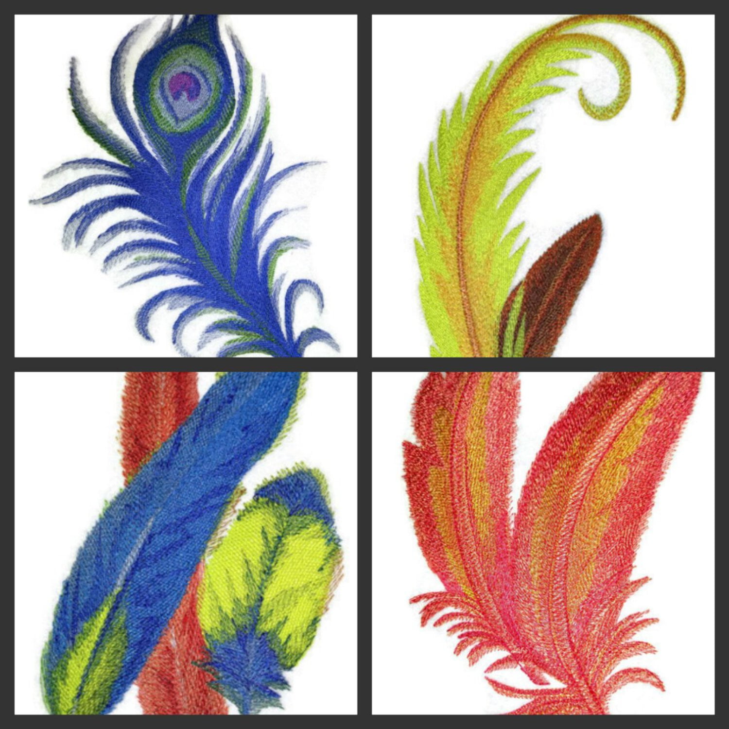 Flamingo Feathers in Watercolor Embroidered Iron on/Sew patch [7" X 4.73"]