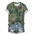 thumbnail image 5 of Elvqul Womens T Shirts Loose Fit Tops Casual Holiday Graphic Short Sleeve Blouses for Juniors Crew Neck, 5 of 7