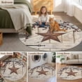 thumbnail image 5 of Texas Star Vintage Round Area Rug 3.3Ft Washable Circle Rugs for Dining Room Table, Brown Retro Berry Beige Wooden Non-Slip Carpet Floor Mats Indoor Outdoor Carpet Runner Aesthetic Home Decor, 5 of 8