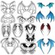 thumbnail image 1 of Sellos transparentes de silicona reutilizables con diseño de alas de diablo vintage, 1 of 9
