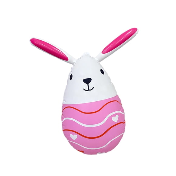 Decoración inflable de huevo de Pascua, huevo de conejo inflable, para exteriores e interiores, decoración de PVC Rosa