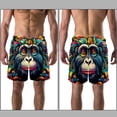 thumbnail image 3 of luoweisi Men's Beach Shorts Quick Dry Swim Trunks with Mesh Lining Monkey 2XL, 3 of 5