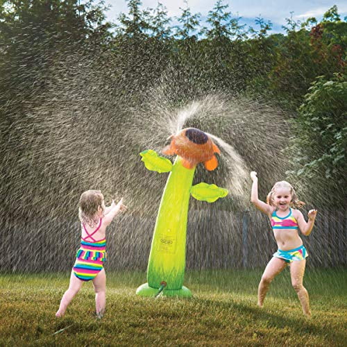 Ages 5-12 2 in 1 Backyard Water Slide & Inflatable Sprinkler Spinner Wipeout Super Spinner Slide