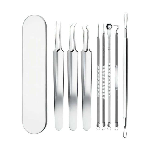 Blackhead Remover, Professional Blackhead Tweezers Set for Face, Stainless Steel Blackhead Extractor Tool, Precise Pore Cleaner, Facial Skin Care Tool