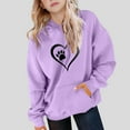 thumbnail image 4 of ATOGUTA Kids Sweatshirts Girls Long Sleeve Pullover Top Hoodie Kids Fall Winter Sweatshirts Size 5T-15, Purple, 4 of 6