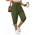 thumbnail image 4 of WellSize Plus Size Capris Pants for Women Lightweight Casual Joggers with Pockets Loose Fit High Waisted Pants, 4 of 8