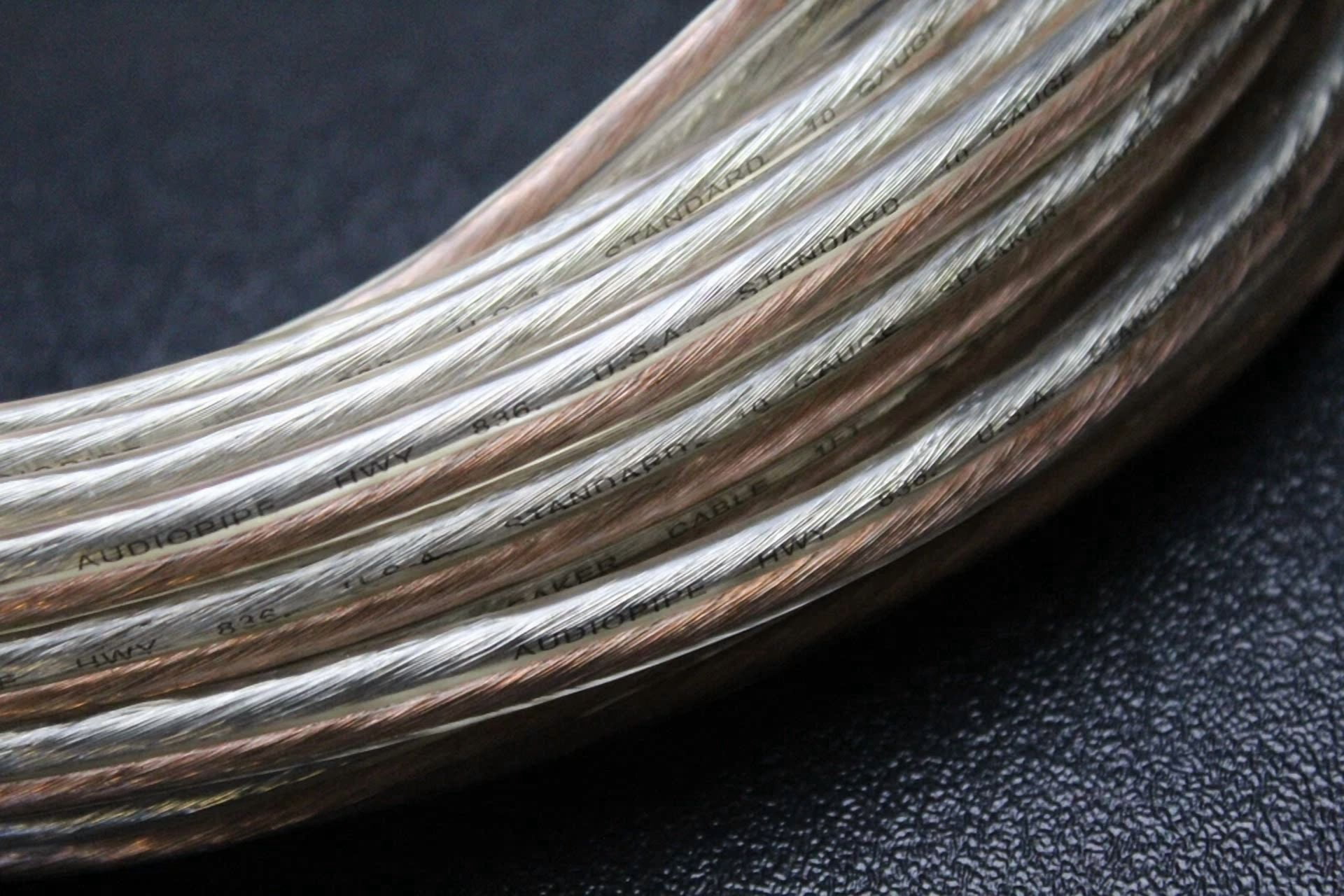 10 Gauge Clear Speaker Wire Per 10 Ft Awg Cable Power Ground Stranded Home Car