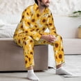 thumbnail image 7 of Lsque Vintage Marble Pattern Sunflower Pattern Long Sleeve Pajama Set for Men - Soft 2-Piece Sleepwear and Loungewear Set with Pockets, Comfy Nightwear-XX-Large, 7 of 7