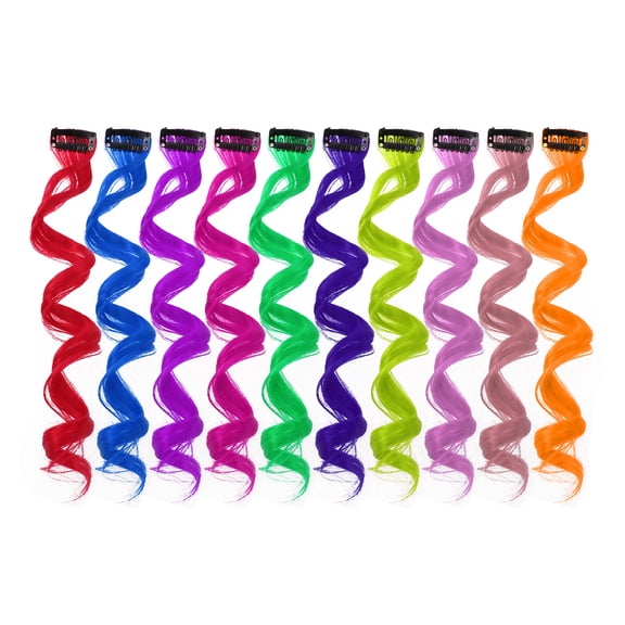 OUNONA 10Pcs Hair Extensions Clip Assorted Colors for Quick Style Change Without Chemicals