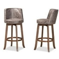 thumbnail image 3 of Bowery Hill Grey and Walnut Brown Finished Wood 2-Piece Bar Stool Set, 3 of 8