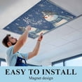 thumbnail image 5 of 4 Pack Navy Blue Fluorescent Light Covers for Ceiling Lights Christmas Snowman Snowflake Watercolor Magnetic Ceiling Light Covers Overhead Light Filters for Office Classroom Home, 5 of 9