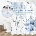 thumbnail image 6 of Dznils Blue Floral Shower Curtain Sets with Rugs, 16pc Watercolor Bathroom Curtains Set, 72" x 72", 6 of 10