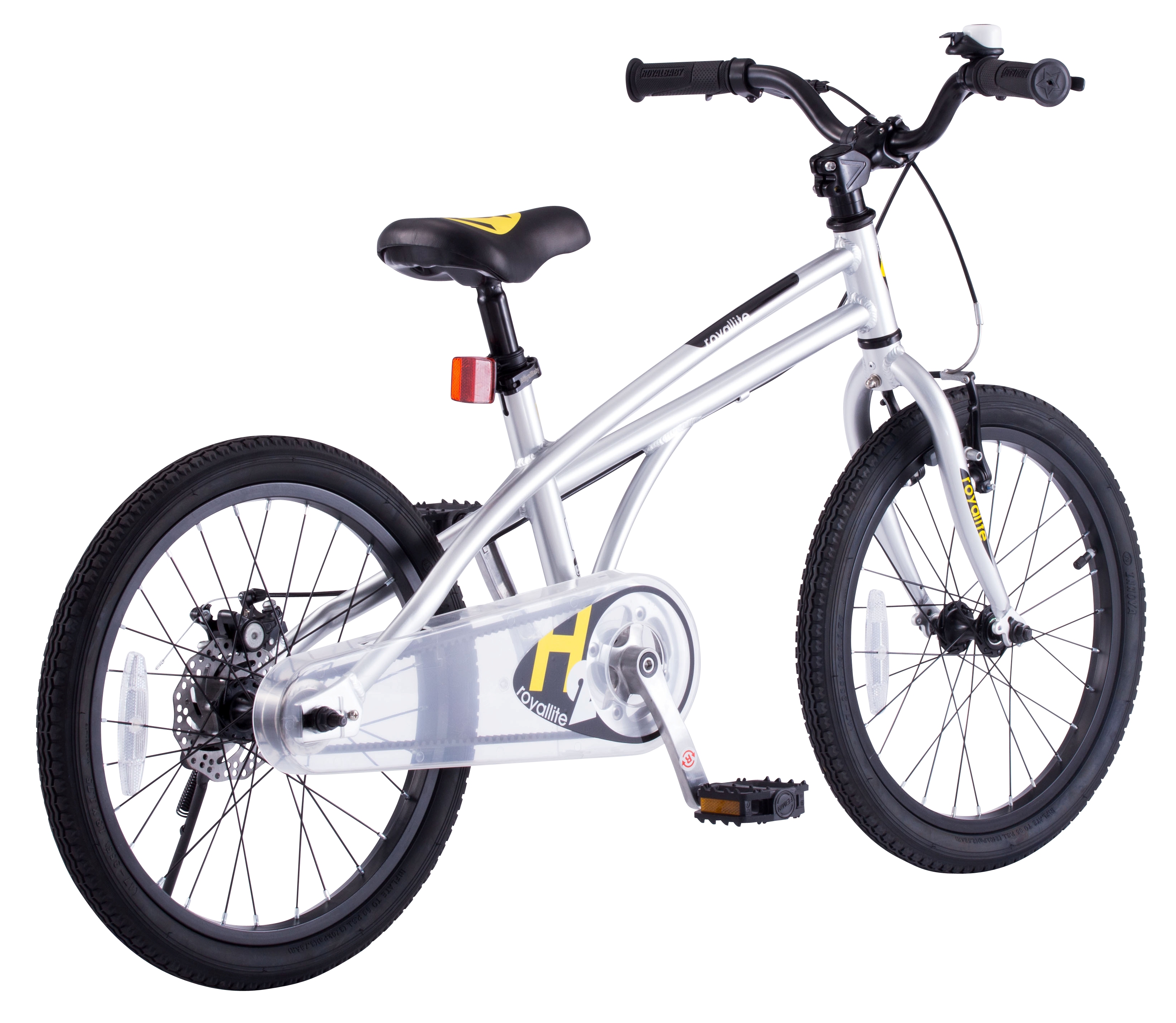 Royalbaby RoyalBaby H2 Super Light Alloy 18 Inch Kids Bicycle Age 4 - 6, Silver and Yellow - image 4 of 5