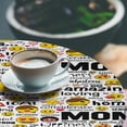 thumbnail image 3 of Ambesonne Mother's Day Fitted Round Tablecloth, Love Letterings Faces, 40"- 44" Diameter, Mustard White Black, 3 of 5