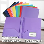 LKXGBMY 3-Prong 2-Pocket Poly Folder, 1Pack Plastic Folders with Pockets and Prong Holds Letter Size Paper, Plastic Pockets Folder for Office and Home, Green