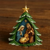 Cheapark Christmas Nativity Tree Ornament - Religious Themed Pendant for Tree Hanging, Festive Holiday Decor