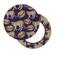 thumbnail image 3 of Round Bar Stool Seat Covers, funny lip Leopard print blue Elastic Round Chair Cover Stool Seat Slipcover Bar Stool Cushions Round Pad for 12-14 inch, 3 of 7