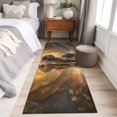 thumbnail image 3 of Elephant Runner Rugs 2x6 ft Animal Forest River Yellow Oil Painting Washable Hallway Rugs Non-Slip Floor Mats Absorbent Carpet Bedside Runners for Bedroom Kitchen Bathroom Laundry Room, 3 of 9
