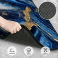 thumbnail image 3 of Honeii Navy Blue Marble Print Car Foot Mat Four-Piece Set - Front & Rear Universal Car Floor Mats for SUVs, Trucks, Sedans, 3 of 7