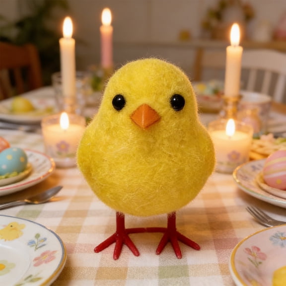 Upgraded Easter Flocked Chicks Easter Decorative ornaments Chick Decorations Soft and Fluffy for Easter Basket Centerpiece or Table Scatter Cute Spring Embellishments L