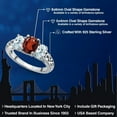thumbnail image 2 of Gem Stone King 925 Sterling Silver Red Garnet and Sky Blue Aquamarine Filigree Style 3 Stone Ring for Women (2.50 Cttw, Oval 8X6MM and 6X4MM, Size 7) (Size 7), 2 of 6
