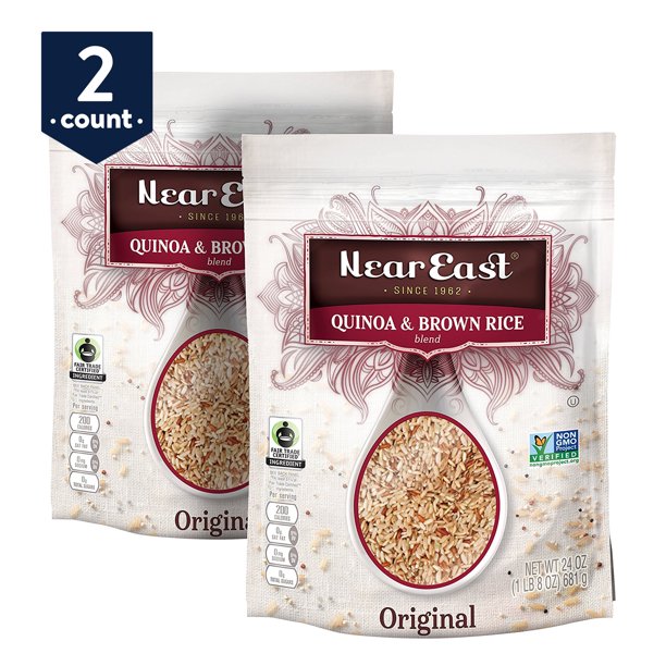 Near East Quinoa & Brown Rice Blend, 24 oz Resealable Bags, 2 Count