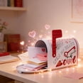 thumbnail image 4 of Vacemry 3Pcs Mailbox Decor, Valentine's Day Mailbox Decor, Iron Heart Themed Storage Box, Romantic Love Mailbox for Home Party, Decorative Gift Box, Cute Valentine Decoration, Red Pink White Design, 4 of 9