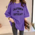 thumbnail image 2 of Women T-Shirt Short Sleeve Loose Solid Color Top for Women Casual Daily, 2 of 4