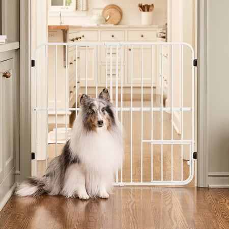 Carlson Pet Products Metal Expandable Dog Gate, White, 38"L x 32"H