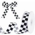 thumbnail image 6 of 27 Yards Black and White Check Ribbon 3/4 Inch Racing Car Themed Grosgrain Ribbon Grosgrain Ribbon with Classic Checkered Pattern for DIY Racing Car Party & Gift Decoration, 6 of 8