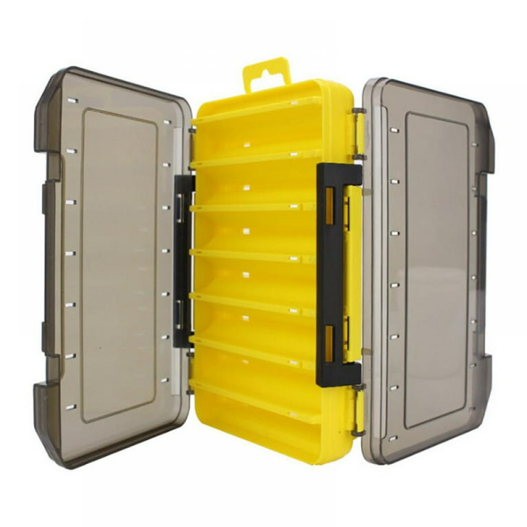 Double-Sided Fishing Lure Hook Tackle Box Visible Hard Plastic