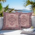 thumbnail image 3 of Throw Pillow Covers 26x26 Inch Set of 2, Red Floral Boho Waterproof Outdoor Pillow Covers, Vintage Ethnic Tribe Abstract Art Decorative Cushion Pillowcases for Couch, Sofa, Bed, Garden, Patio, 3 of 9