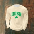 thumbnail image 5 of VBTAPA 2026 St. Patrick's Day Shirt for Men Irish Shamrock Printed Long Sleeve Waffle Shirts Casual Loose Fit Tops Lucky Clover Tops Khaki XXXXL, 5 of 6