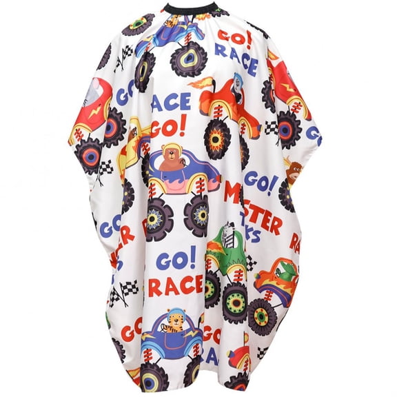 Cartoon Hair Cutting Cape, Hairdresser Barber Apron Hairdressing Gown Adjustable Haircut Cloak