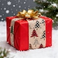 thumbnail image 5 of Apeya Cute Christmas Burlap Ribbon Plaid Snowflake Tree Stocking 2.5 Inch 5 Yards for Wreath Bows Gift Wrapping Holiday DIY Crafts Decoration, 5 of 6