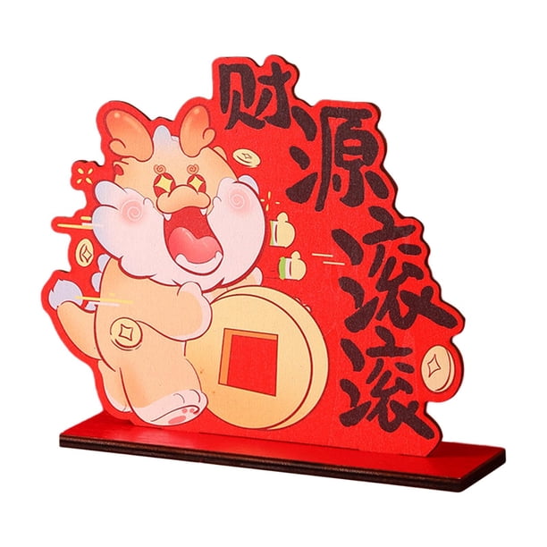 Centro de mesa decorativo para Año Nuevo chino, regalo artesanal, adorno del Año del Dragón 2024 Estilo A