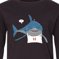 thumbnail image 4 of Inktastic Shark Dinner Long Sleeve Youth T-Shirt, 4 of 5