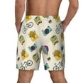 thumbnail image 3 of Kdxio Travel Elements Print Men's Swim Trunks with Compression Liner 7 Inch Inseam Quick Dry Swim Shorts, 3 of 7
