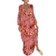 thumbnail image 1 of Gibobby Vestidos para Mujer Vestido a media pierna con botones y estampado floral de manga larga con cuello en V casual para mujer(Rojo,G), 1 of 5