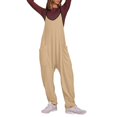 AQUTE Women'S Winter Overalls Fuzzy Jumpsuit With Spaghetti Straps Wide ...