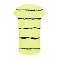 thumbnail image 5 of Charella Polyester Summer T Shirts Women Cap Short Sleeve Pleated V Neck Tunic Top Graphic Striped Flower Print Tees (XX-Large, Yellow 02), 5 of 7