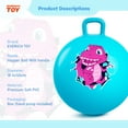thumbnail image 3 of PLAYZAP Hopper Ball, Bouncy Ball with Handle for Kids, 18-inch Hippity Hoppity Hop Bounce Ball Toys, Sit and Bouncing Ball with Pump, Boys Girls Jumping Hopping Ball Gifts - Blue Dinosaur, 3 of 7
