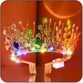 thumbnail image 1 of wonima11 Light Up Crystal Headband Colorful Beads Crown Carnival Headpiece with Combs Festival Prom for Women, 1 of 1