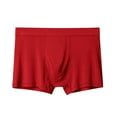 thumbnail image 4 of Men Underwear Solid Color Loose Fit Boxers Shorts Breathable Underwear Briefs Boxer Red L, 4 of 4