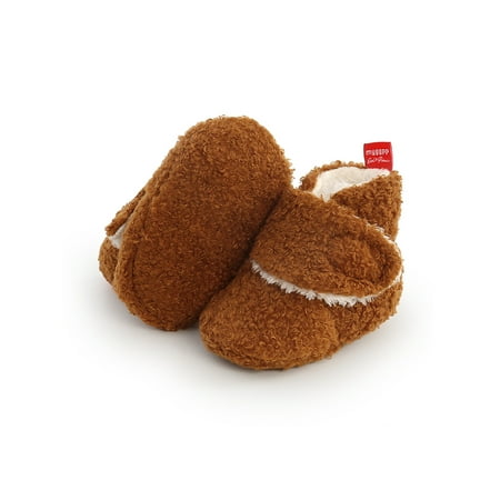 

Gomelly Toddler Boy Girl Bootie Slippers Fleece Warm Comfortable Crib Shoes Prewalker
