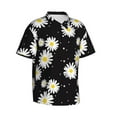 thumbnail image 2 of Daiia Daisies Flowers Hawaiian Shirt for Men Gentle Cotton Regular Short Sleeve Casual-X-Large, 2 of 9