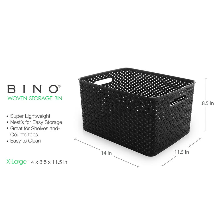 Bino, Plastic Storage Basket Large - White THE PLAIT COLLECTION Multi-Use  Storage